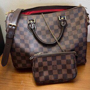 Louis Vuitton Speedy 30 Damier Ebene w/Lock, Keys & BONUS Coin Purse